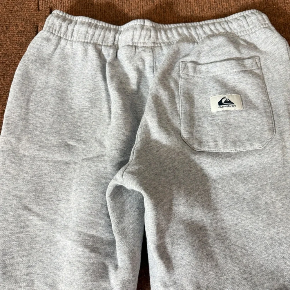 Quiksilver Boys Grey Heather Colorblock Logo Sweatpants Joggers Size L 14